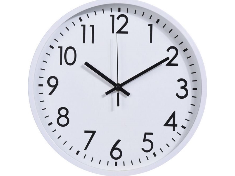 KMTP väggklocka rund 30 cm vit