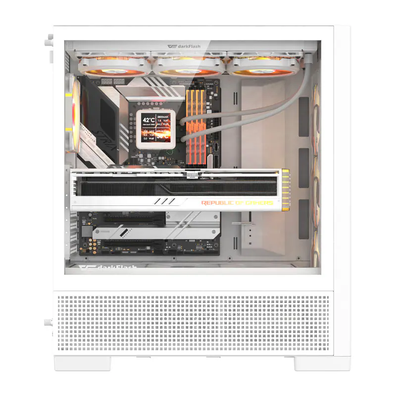Darkflash AIRNOVA Computer Case with 3 Fans - Chassi - Vit, bild 2