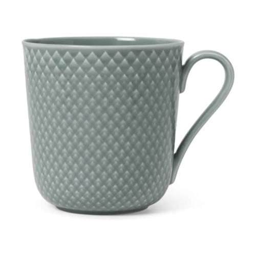 Lyngby Porcelæn - Rhombe Earth Mugg med Handtag - 39 cl - Mossa