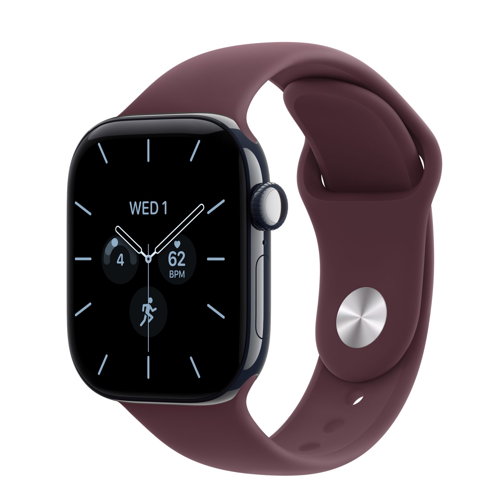 Apple Watch Series 12 (GPS + Cellular) • Keramikboett nattblå, 42 mm • Sportband bourgogne