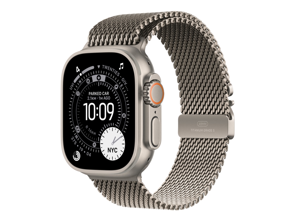 Apple Watch 49 mm titan Milanesisk loop M, naturlig