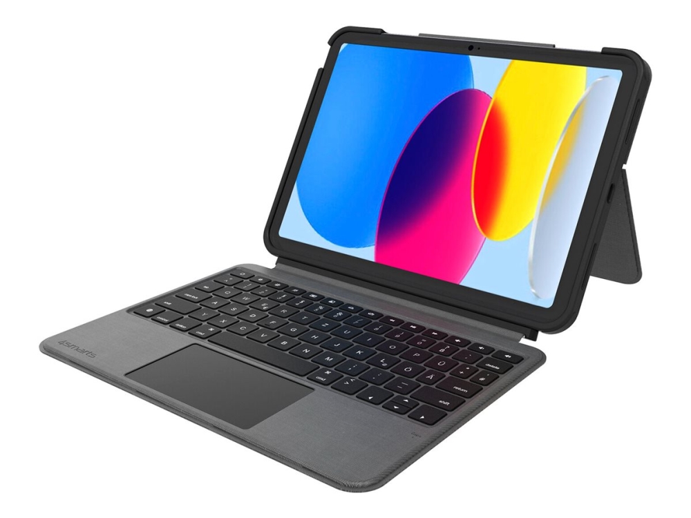 4smarts - Tangentbord och foliefodral - med pekdyna - Apple Smart connector - QWERTZ - grafit