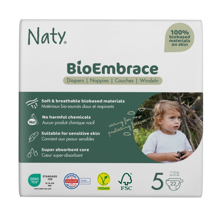 Naty BioEmbrace Blöjor Storlek 5, 22 st