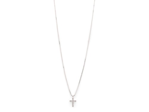 PILGRIM - CLARA Crystal Cross Necklace - Silver - 35 cm + 9 cm, bild 2