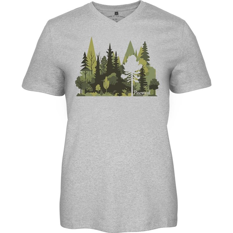 Pinewood Finnveden Recycled Outdoor T-SHIRT W L.Grey Mel Forest - M
