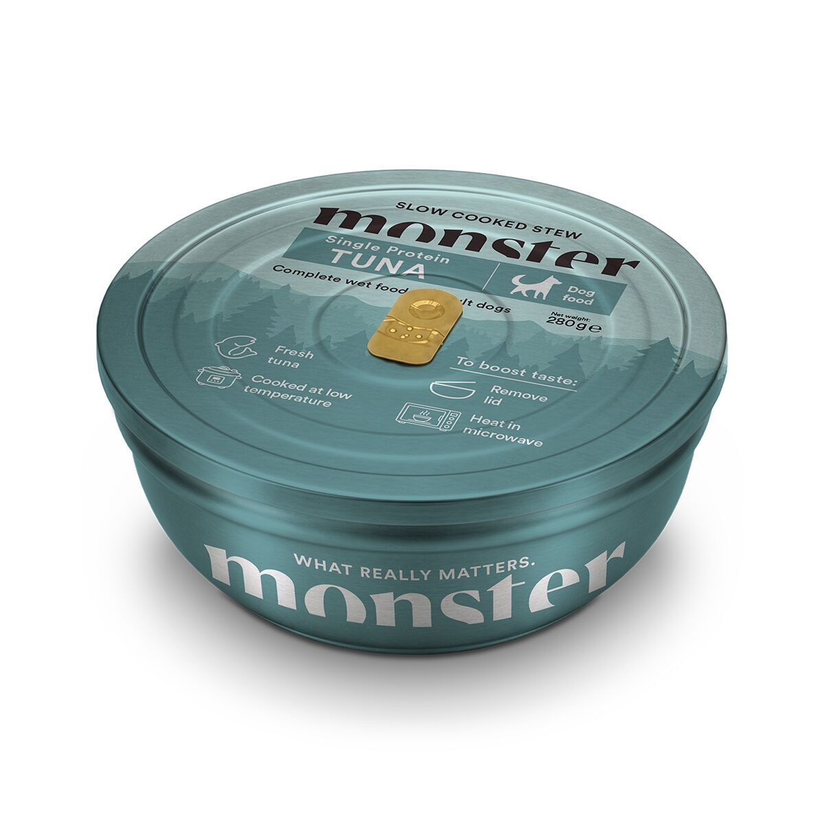 Monster Dog Slow Cooked Tuna Stew Bowl Våtfoder till Hund 280 g