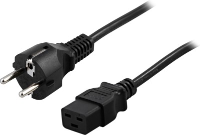 Strömkabel mellan UPS och vägguttag, rak CEE 7/7 - rak IEC C19, 2m - Svart