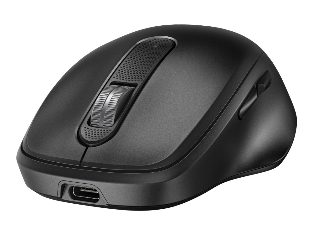 HP 515 - Mus - full size, ultrakraftig uppladdning - 5 knappar - trådlös - 2.4 GHz - trådlös USB-mottagare - svart