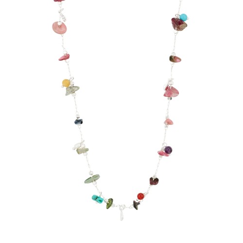 PILGRIM - HERE Necklace - Silver-Plated/Multi - 38 cm + 9 cm Extension Chain