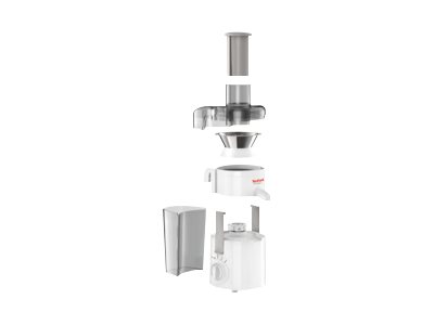 Tefal Frutelia + ZE370138 - Råsaftcentrifug - 350 W - vit / grå
