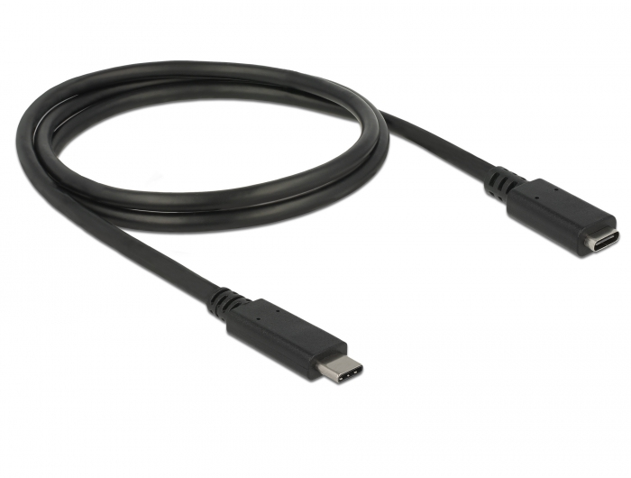 Förlängningskabel DeLOCK, USB-C ha till USB-C ho, USB 3.2 Gen.1, 60W PD, 1 meter - Svart, bild 4
