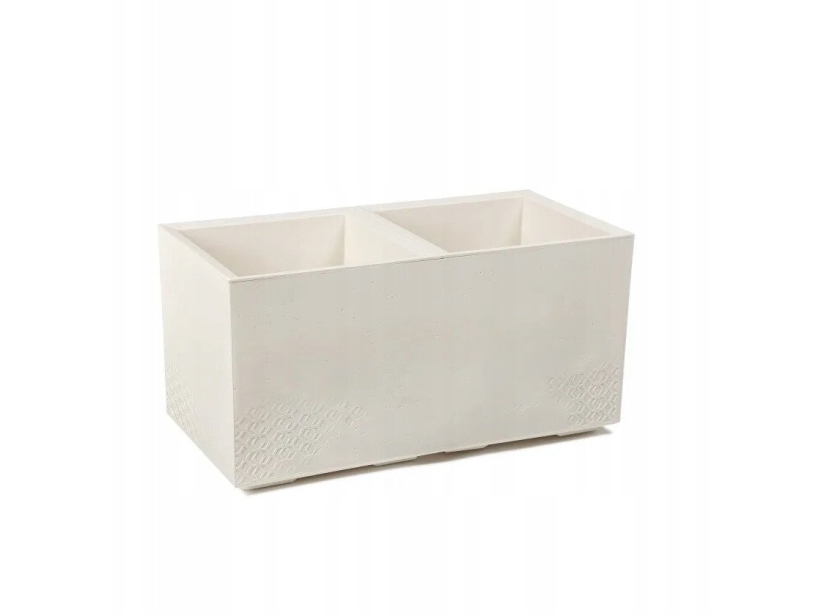 Blomkruka/staty KARO 800x400x400 betong recycled - gräddvit LA936-74 LAMELA