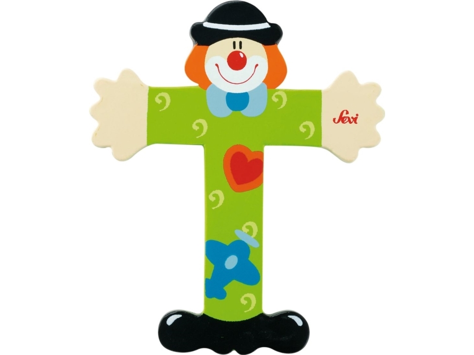 Sevi Träbokstav T, Clown (81756)