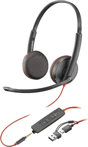 HP Poly Blackwire 3225 stereo headset, svart