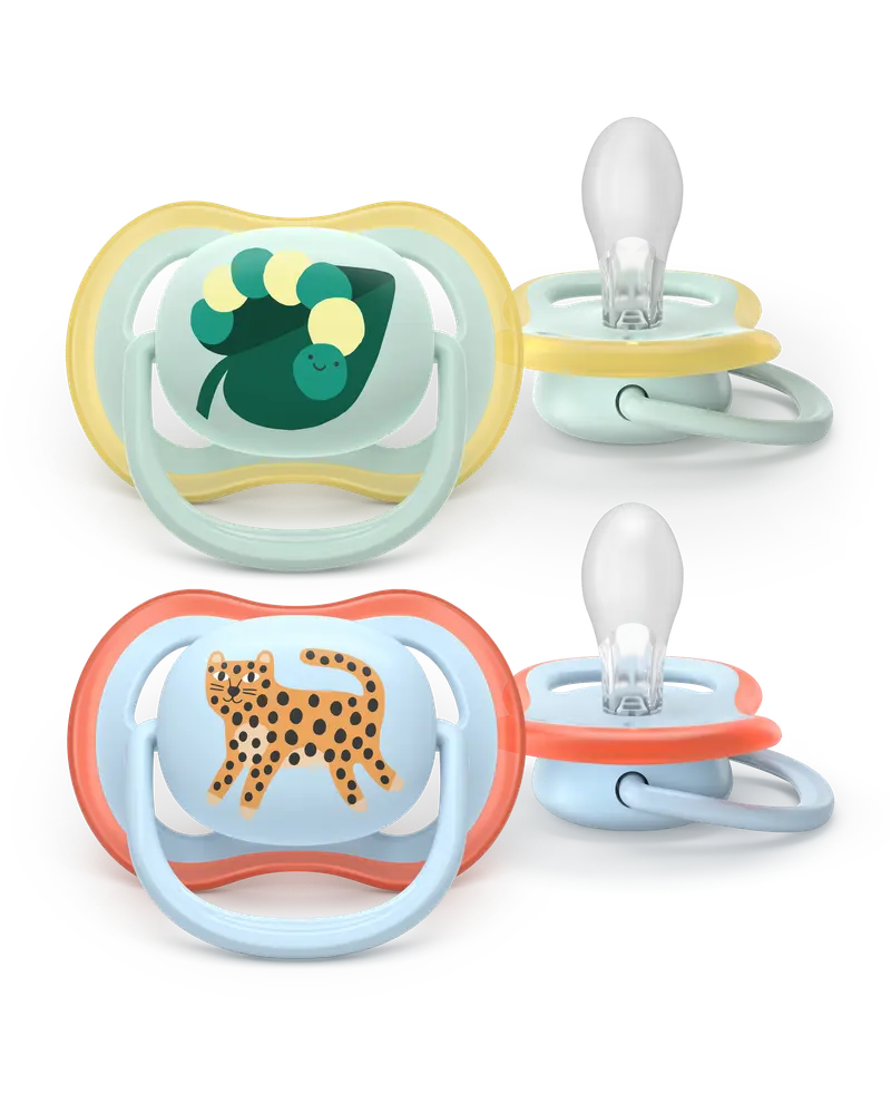 Philips Avent Ultra Air napp, 0–6 m, 2-pack, Ljusgrön/Ljusblå med motiv, bild 2