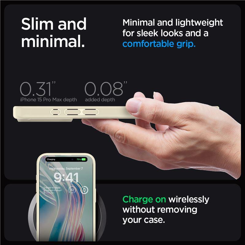 Spigen Crystal Hybrid-fodral för iPhone 15 Pro Max - Klar Beige, bild 5
