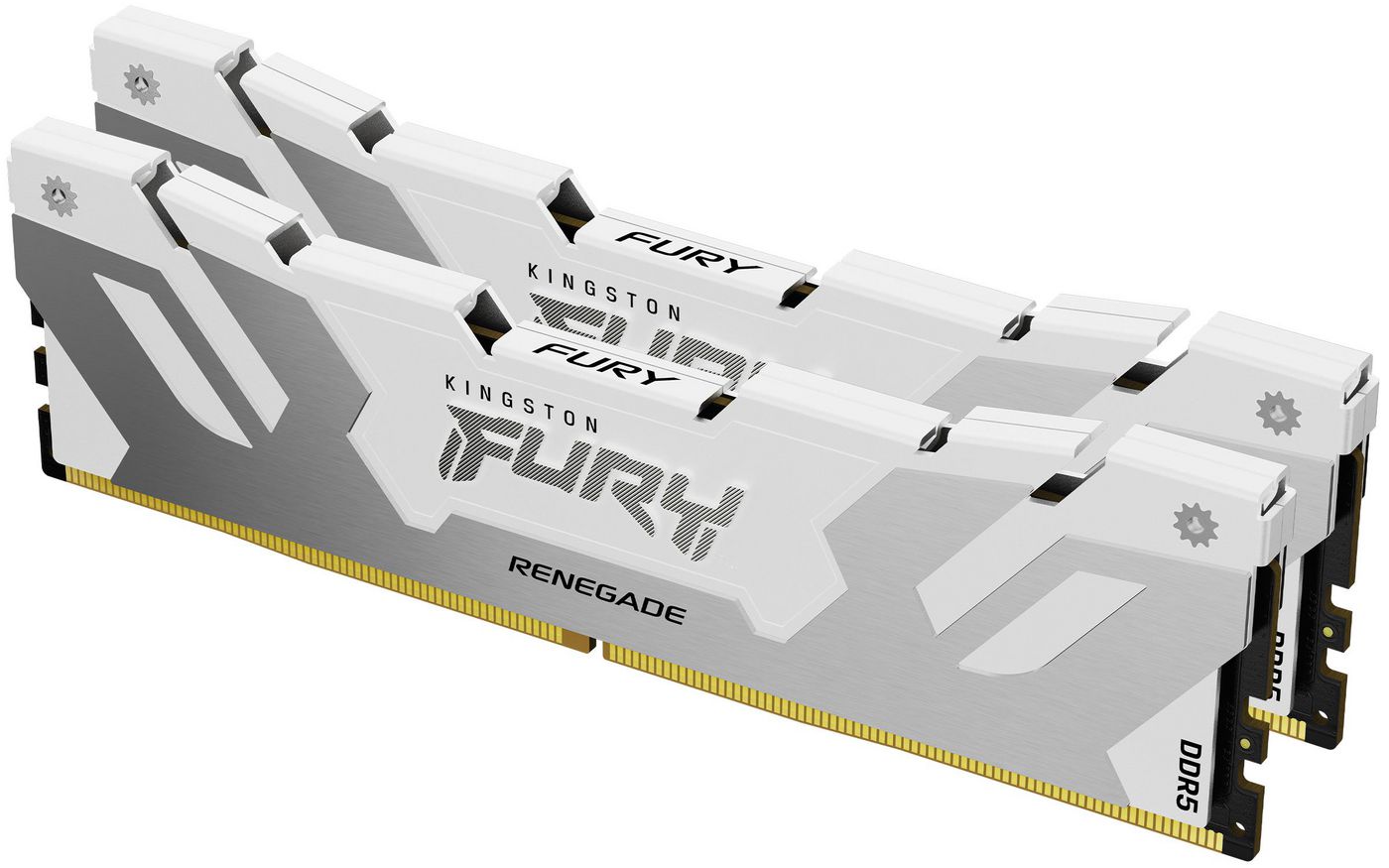 64 GB (2x32GB) DDR5-6400 Kingston FURY Renegade White CL32, XMP - Vit/Silver, bild 2