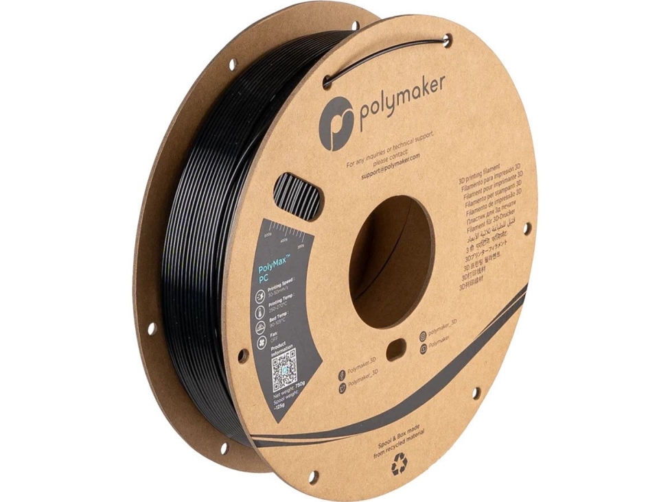 Poly Filament Polymaker PolyMax PC 1,75mm 0,75kg - Black