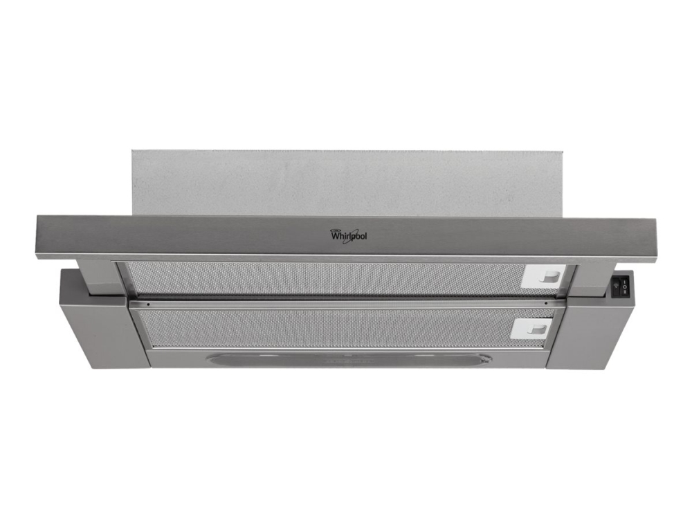 Whirlpool AKR 5390 IX - Kåpa - teleskopisk - bredd: 59.8 cm - djup: 30 cm - utsug och återcirkulering (-) - med inbyggd motor - stål