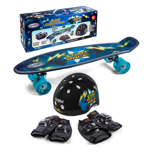 California - Skateboard with safety equipment (24300)