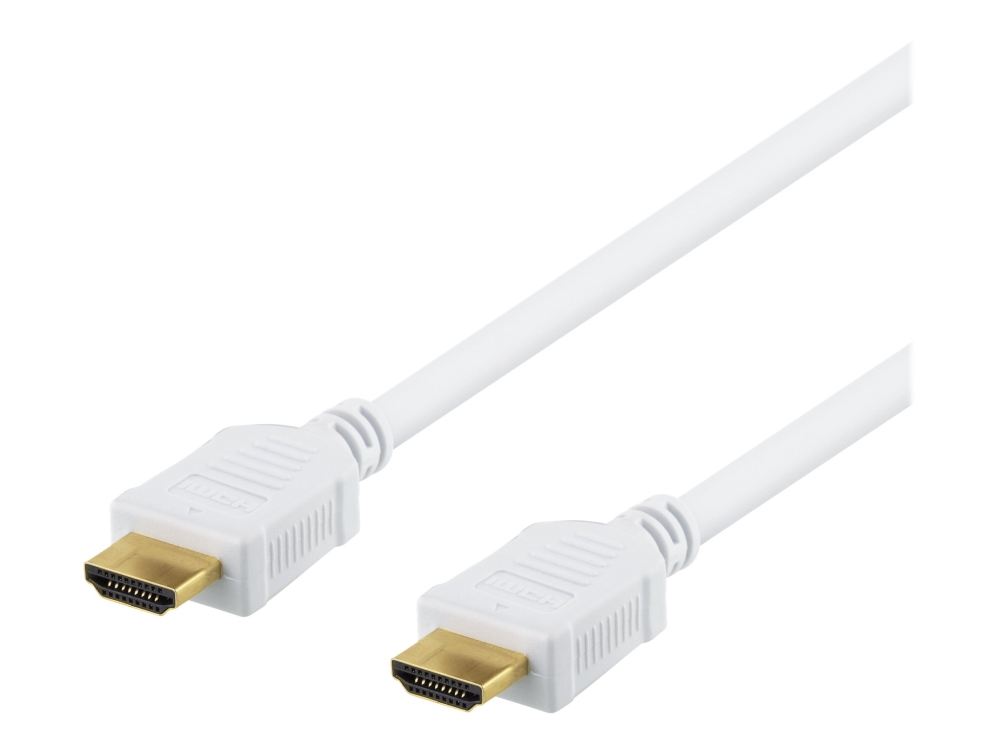 HDMI-kabel Deltaco, Ethernet, 4K@30Hz, 5 meter - Vit, bild 2