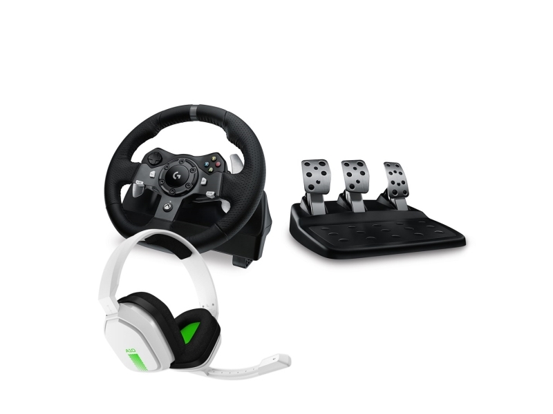 Logitech G290 Driving Force Racing Wheel + Astro A10 Xbox Headset - Vit