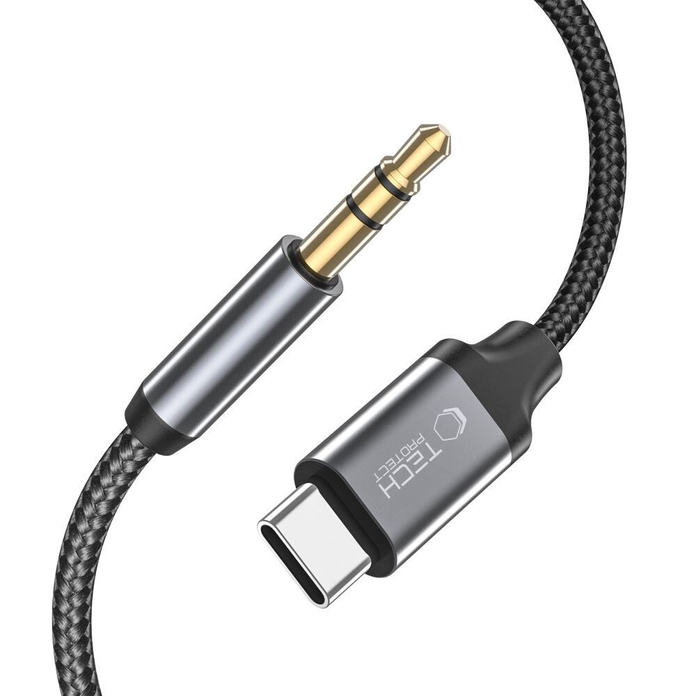 Tech-Protect UltraBoost audio USB-C / 3,5 mm mini-jackkabel 1 m - svart, bild 2