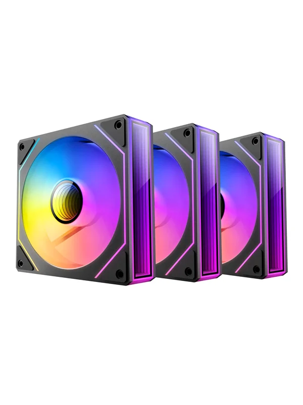 DUTZO INF 120 PWM ARGB (2-pack) - Chassi fläkt - 120mm - Svart med RGB LED - 28 dBA, bild 2