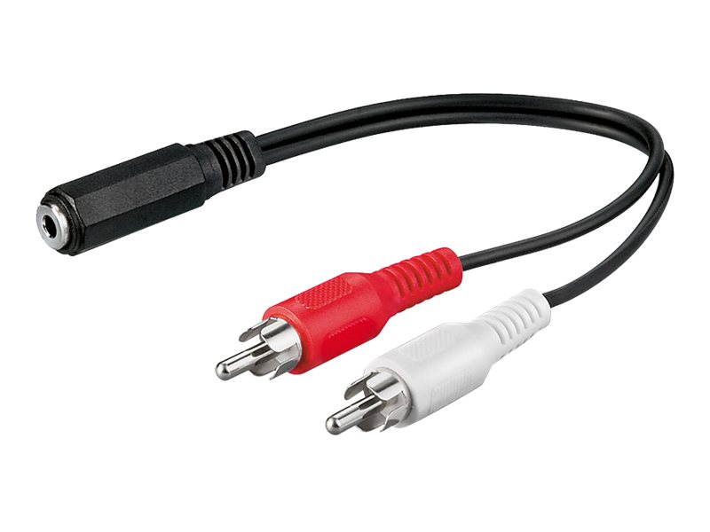 Ljudadapter 2x RCA hane till 3,5 mm hona 0,2 m