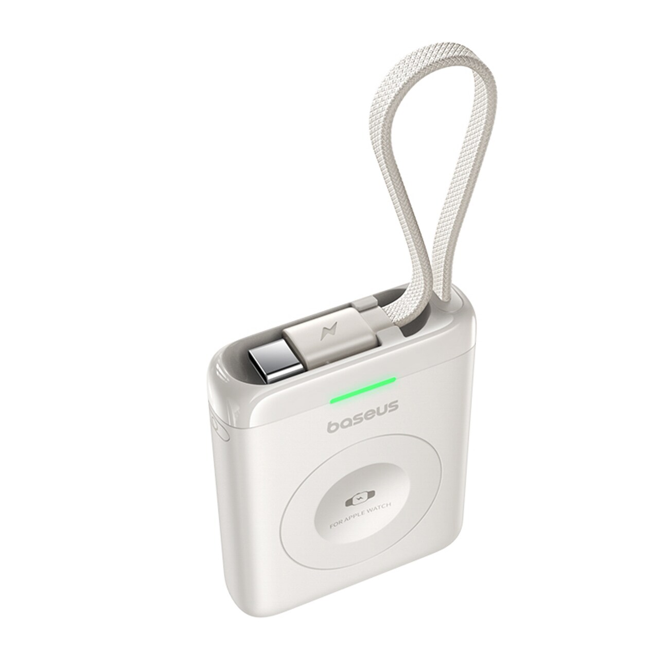 Baseus EnerFill FW11 5 W powerbank för Apple Watch med inbyggd kabel – vit, bild 3