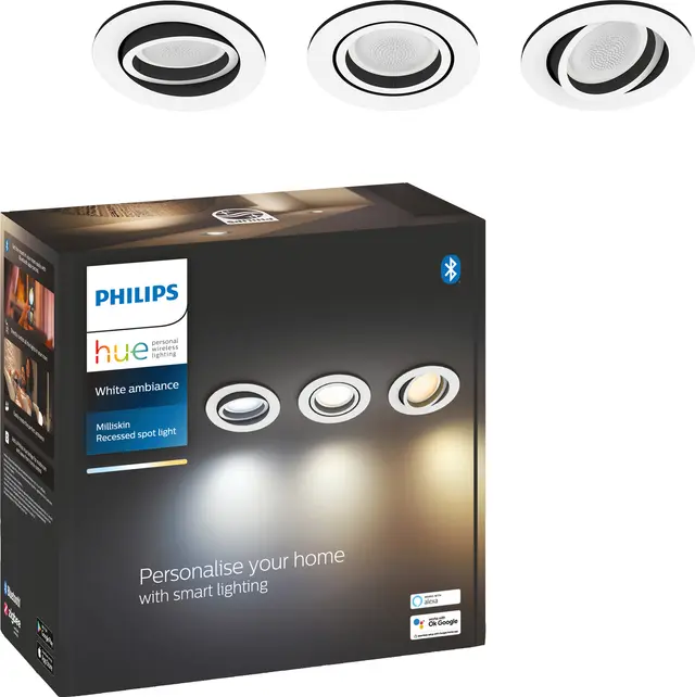 Philips Hue Milliskin vit infälld spotlight 3x5W