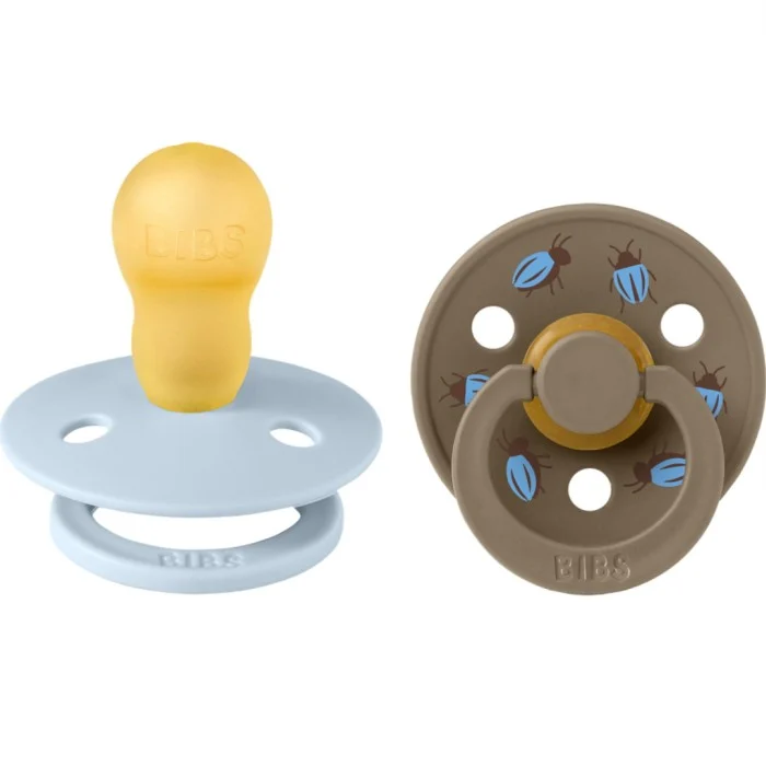 BIBS Studio Colour Pacifier Beetle Mix Latex Round Baby Blue/Dark Oak Size 3 2pcs, bild 2