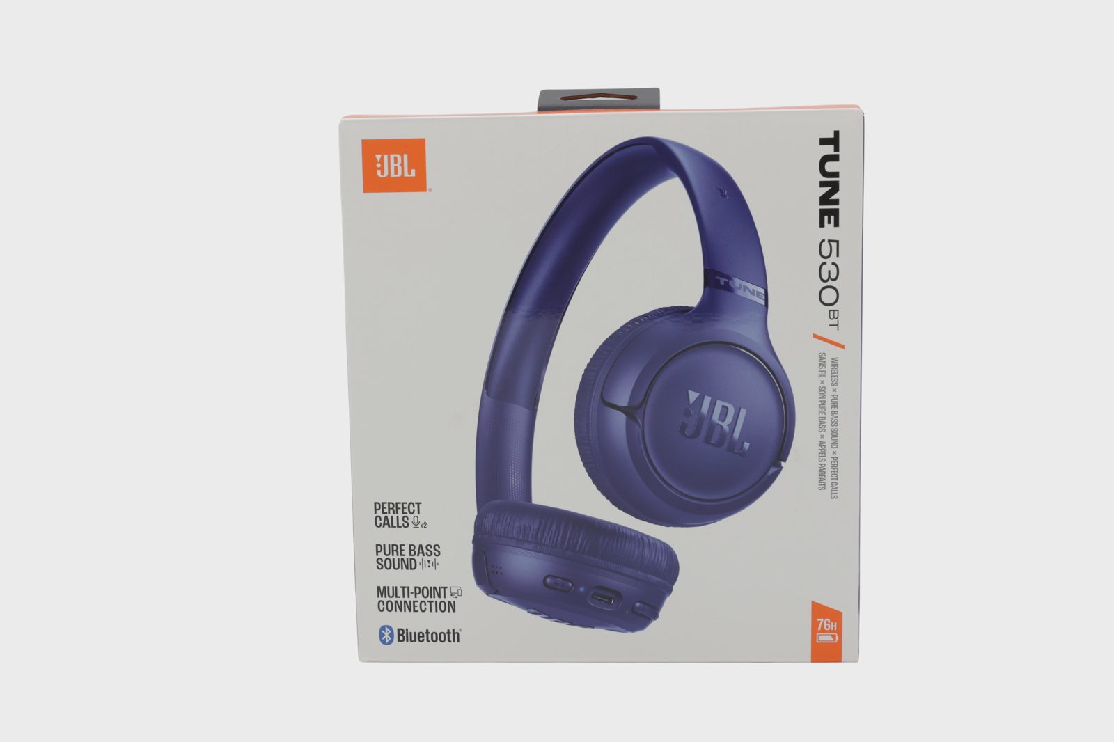 JBL Tune 530BT trådlösa on-ear hörlurar, blå