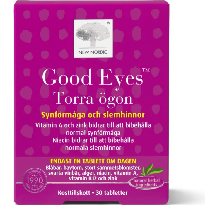 New Nordic Good Eyes Torra Ögon, 30 st