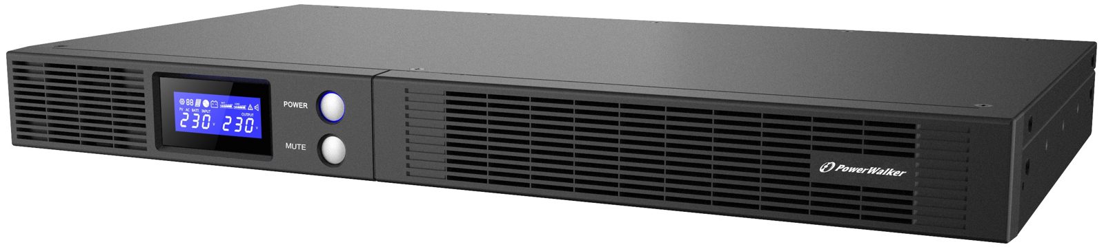 PowerWalker UPS VI 1500, 1500VA/900W, 4 utgångar (IEC), Line-Interactive, USB/RS232, rackmonterbar 1U, bild 2