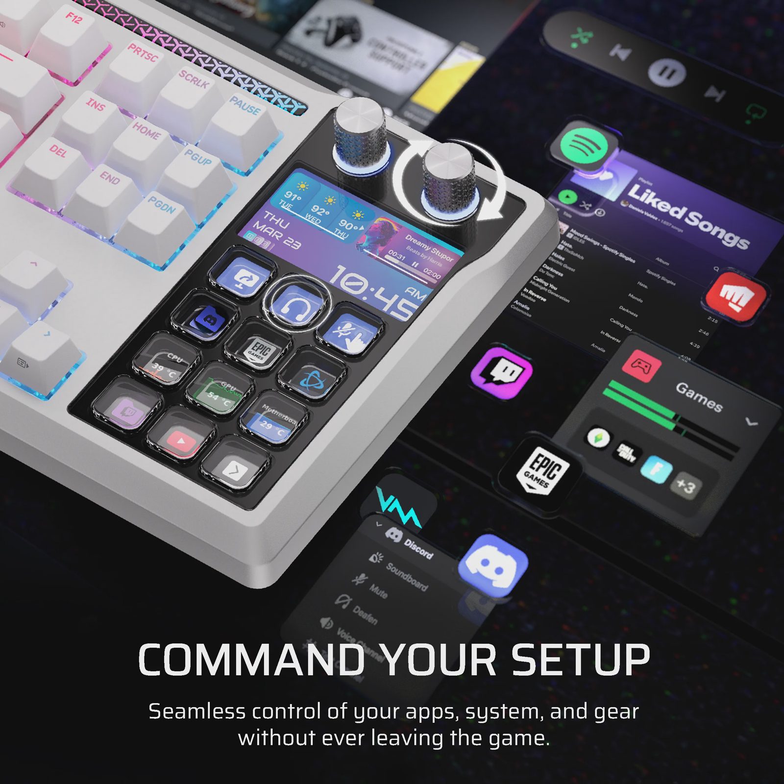 GALLEON 100 SD Stream Deck-Integrated Mechanical Keyboard (UK) - White, bild 3