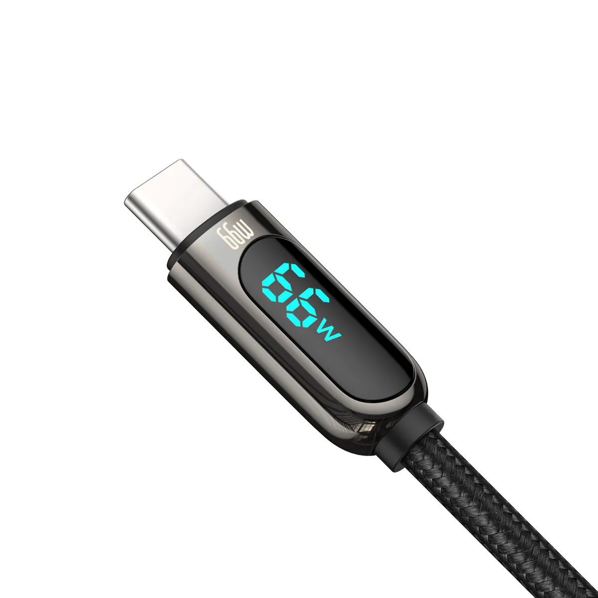 Baseus Display Snabbladdning Data USB-A / USB-C 66W 1 m kabel - svart, bild 2