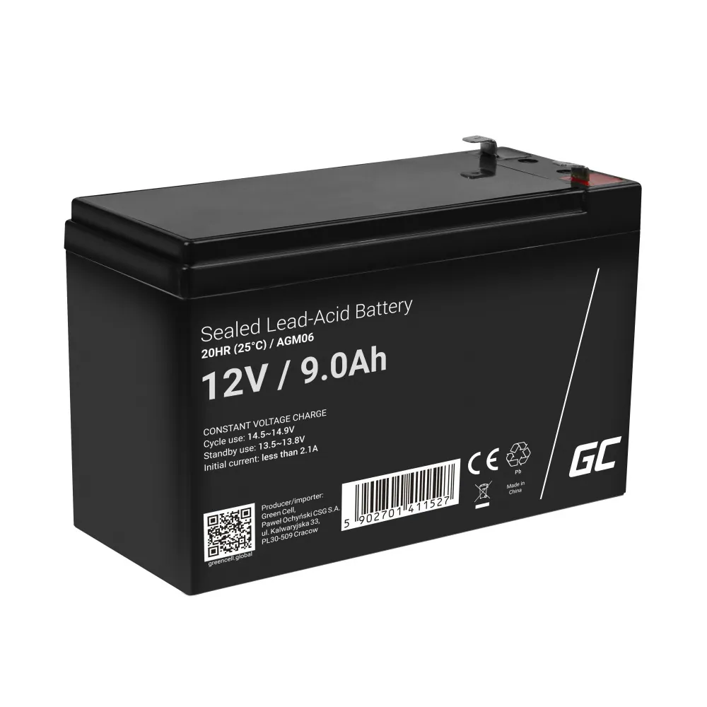Batteri Green Cell 12V/9Ah, 5 års beräknad livslängd