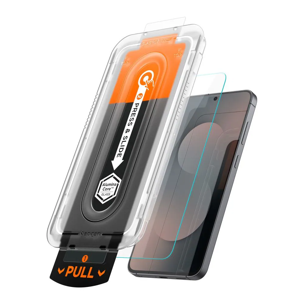 Spigen Glas.tR "EZ Fit Pro" härdat glas, 2-pack för Samsung Galaxy S25 FE, bild 2