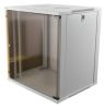 19" Skåp DELTACO 12U, 540x450x580mm, stående eller väggmonterat, glasdörr - Vit, bild 2