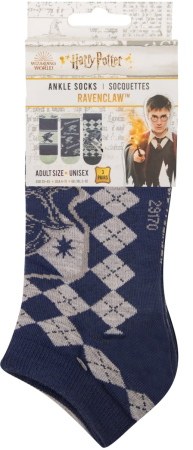 Harry Potter Ravenclaw Adult Size Ankle Socks 3-Pack (Storlek 35 - 45)