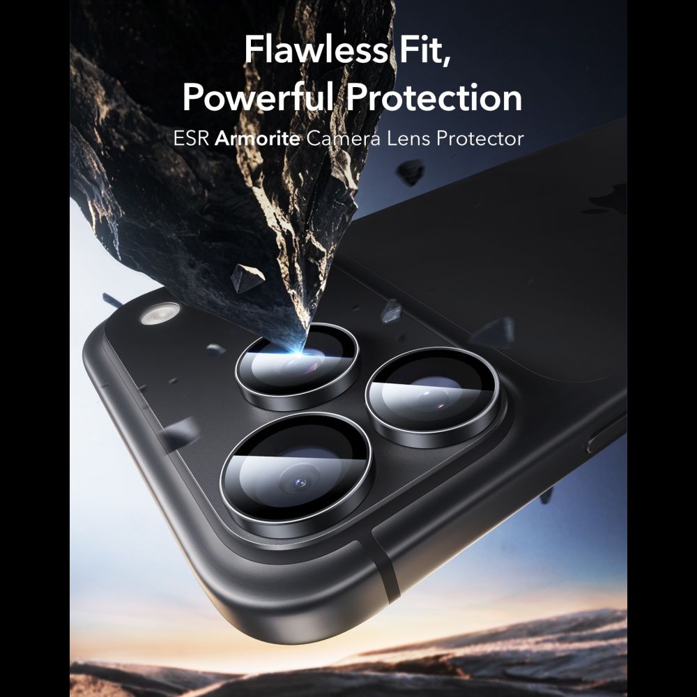 ESR Armorite kameraskydd, 2-pack i härdat glas för iPhone 18 Pro / 18 Pro Max – Svart, bild 2