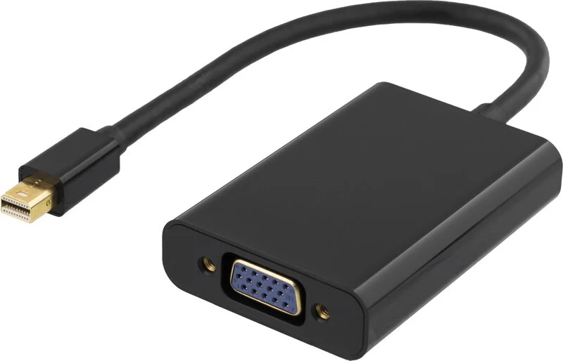 DELTACO DP-VGA13 - DisplayPort-adapter - Mini DisplayPort (hane) till HD-15 (VGA), minijack, Mikro-USB typ B (endast ström) (hona) - 25 cm - svart, bild 2