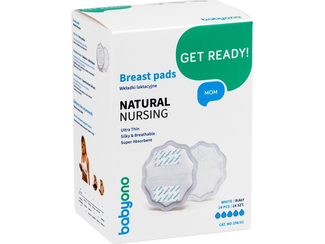 BabyOno 298/01 amningsinlägg Natural NURSIN G 24 st vita