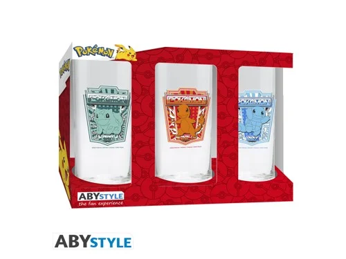 Pokemon Glas-set – Bulbasaur, Charmander & Squirtle (3-pack), bild 2