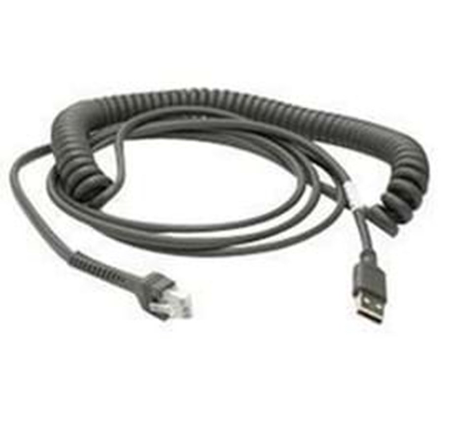 Zebra - USB-kabel - USB (hane) - 2.74 m - lindad - för Zebra DS3578, DS4208, DS6878, DS9208, LI4278, bild 2