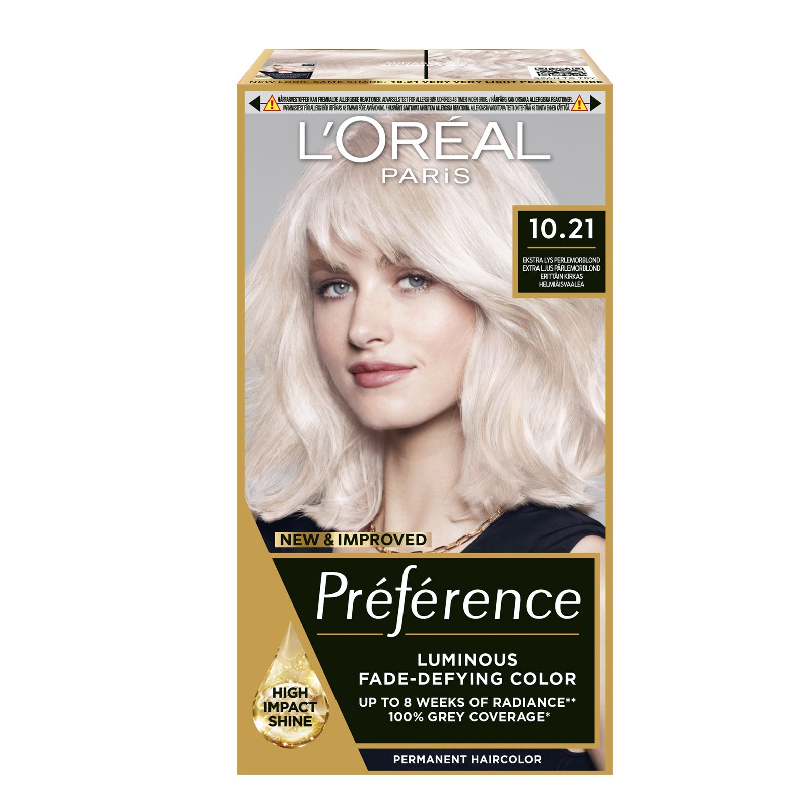 L'Oréal Paris Récital Préférence 10.21 Stockholm Extra Ljus Pärlemorsblond 1 pcs
