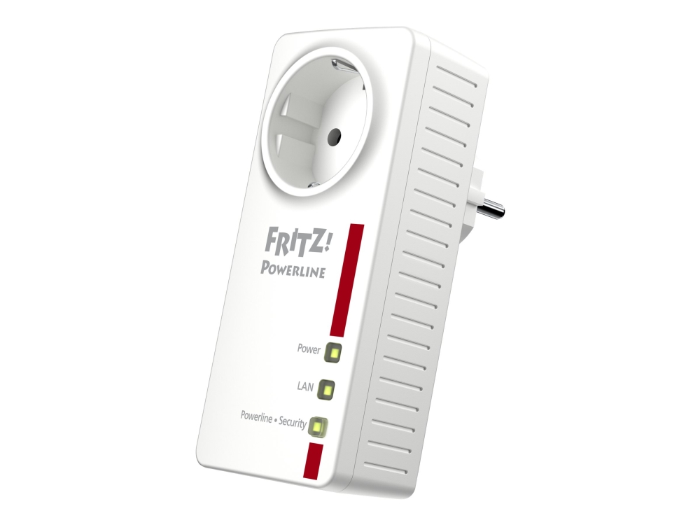 FRITZ!Powerline 1220E - PowerLine adaptersats 1GbE, HomePlug AV (HPAV) 2.0, IEEE 1901 - vägginsticksbar (paket om 2)