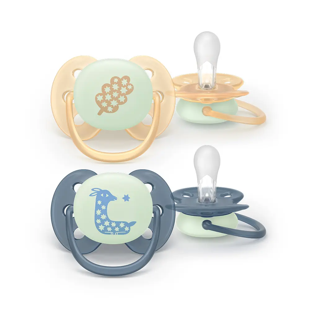 Philips Avent Ultra Soft nattnapp, 6-18 månader, lyser i mörkret, 2 st Grå/Gul, bild 5