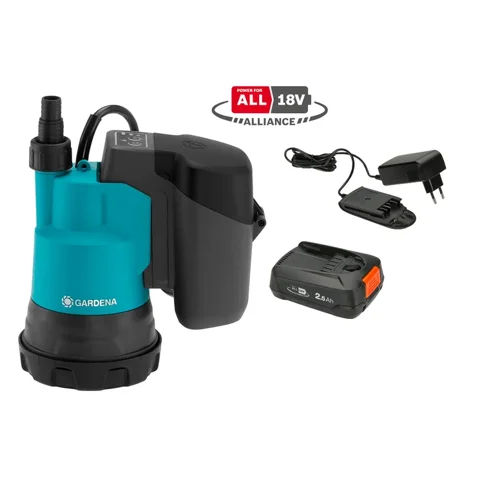 Gardena - Battery-powered submersible pump for clean water 2000/2 18V, set.